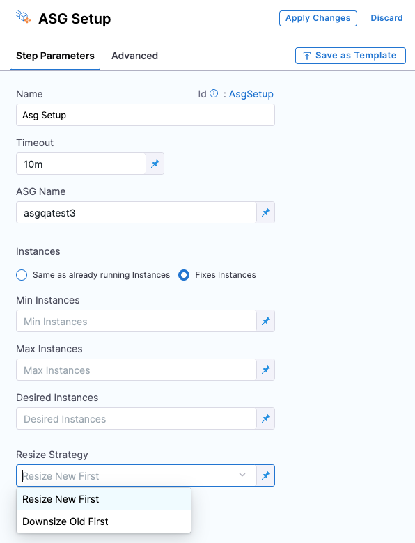 ASG Setup step config